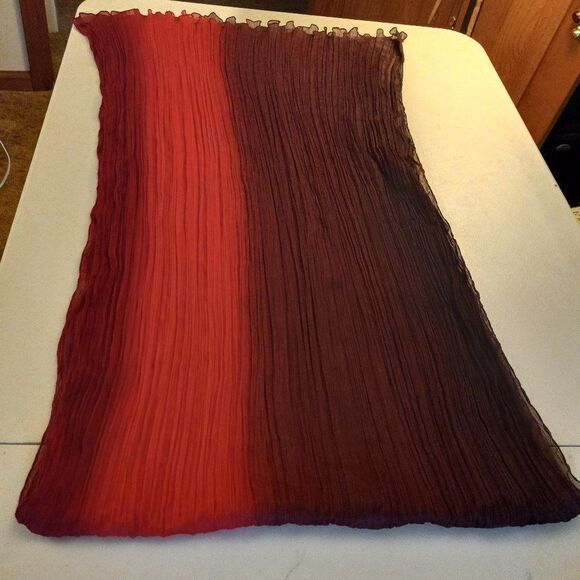 Shades of Red Accordian Sheer Scarf - Picture 1 of 5